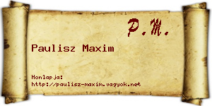 Paulisz Maxim névjegykártya
